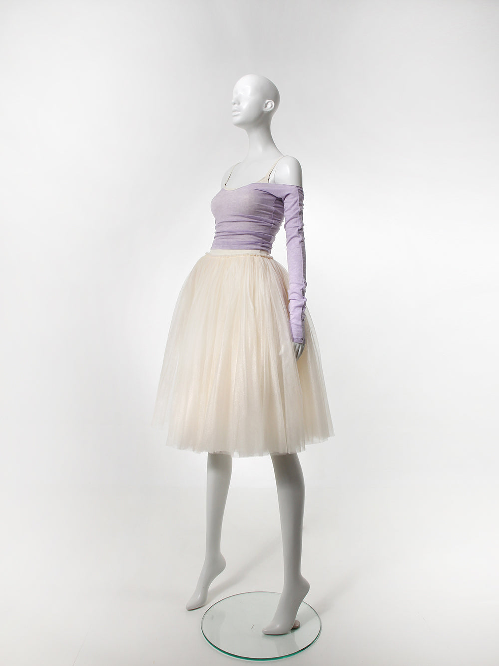 レヴダンス オフショルダーウールセーター ラベンダー LEVDANCE off-shoulder wool sweater LAVENDER