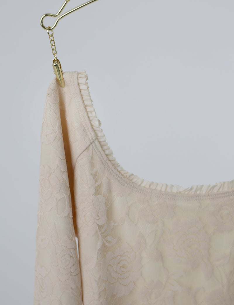 レヴダンス オリビアレースレオタード クリーム LEVDANCE olivia lace leotard CREAM