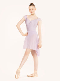エレベ ダンスウェア ロングハイロースカート Eleve Dancewear Long High-Low Skirt Iced Lilac Mesh RTW