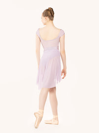 エレベ ダンスウェア ロングハイロースカート Eleve Dancewear Long High-Low Skirt Iced Lilac Mesh RTW
