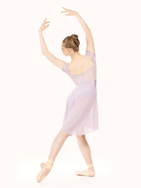 エレベ ダンスウェア ロングハイロースカート Eleve Dancewear Long High-Low Skirt Iced Lilac Mesh RTW