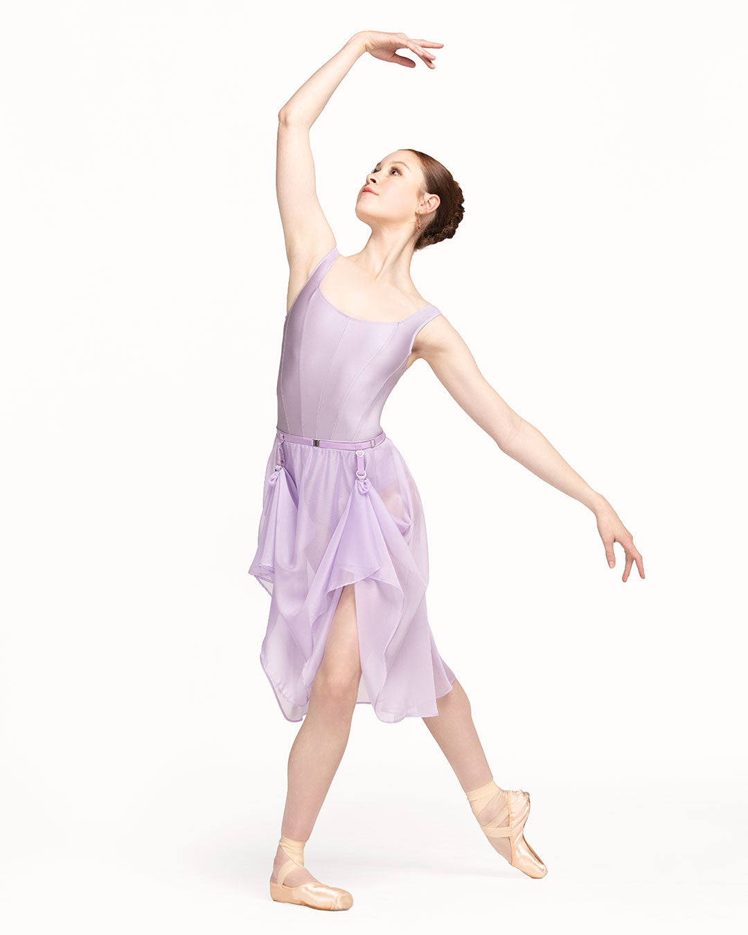 *エレベ ダンスウェア シフォン・リハーサル・スカート Eleve Dancewear Chiffon Rehearsal Skirt Iced Lilac RTW
