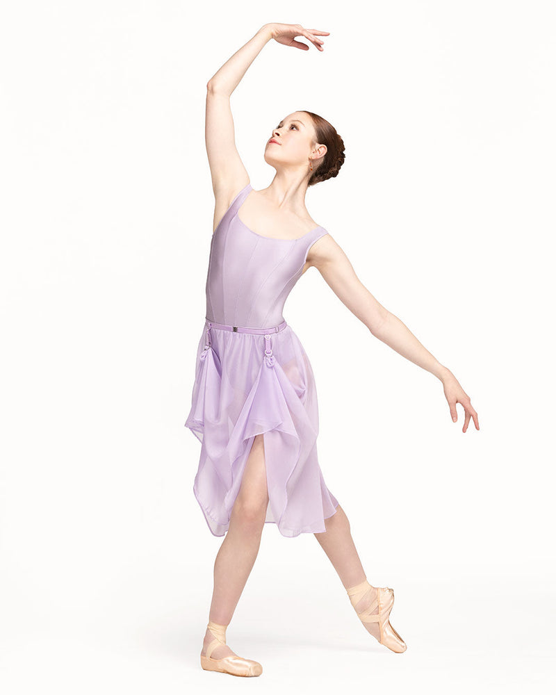 *エレベ ダンスウェア シフォン・リハーサル・スカート Eleve Dancewear Chiffon Rehearsal Skirt Iced Lilac RTW
