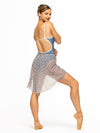 エレベ ダンスウェア ウィーン ミッド ハイロー ラップ スカート ジーンズ メッシュ Eleve Dancewear Vienna Mid High-Low Wrap Skirt Serenity Mesh RTW