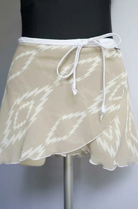 ジュールダンスウェア 巻スカート ボーホー トープ＋ホワイト Jule Dancewear Wrap Skirt: BoHo Taupe + White