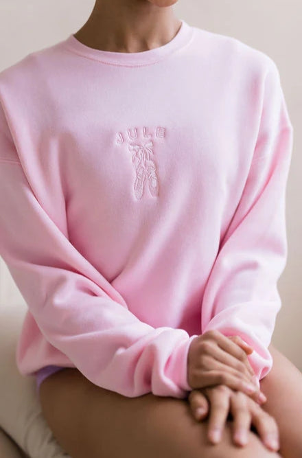 ジュールダンスウェア フリーストレーナー：ライトピンク Jule Dancewear Jule Pointe Sweatshirt: Light Pink