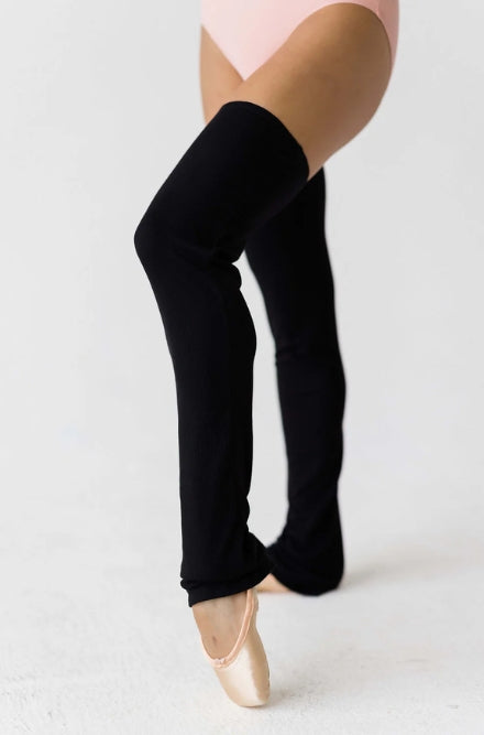 ジュールダンスウェア 滑り止め付きレッグウォーマー：ブラックリブ （在庫商品）Jule Dancewear No-Slip Legwarmer: Black Rib