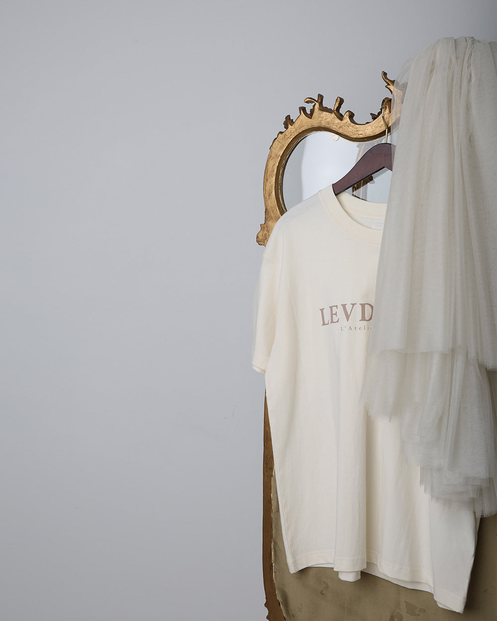 レヴダンス Tシャツ LEVDANCE LEV classic tee CREAM / CHARCOAL