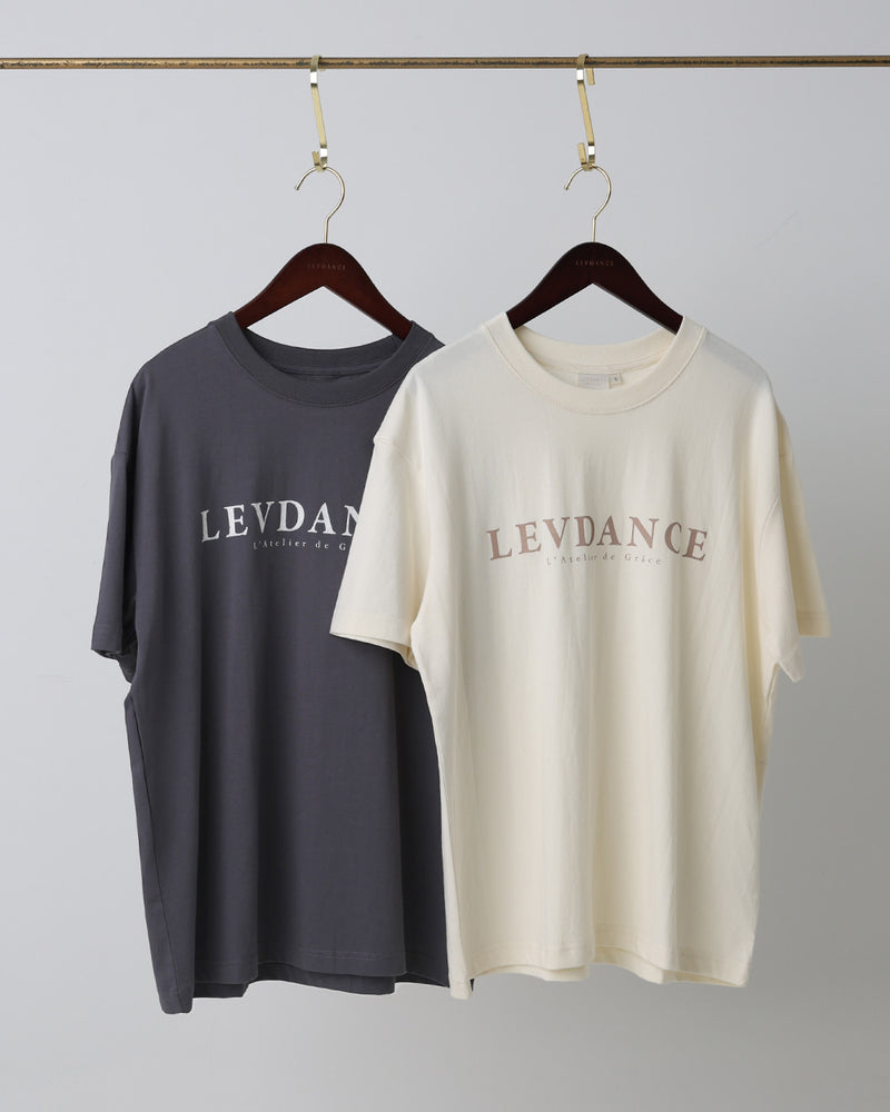 レヴダンス Tシャツ LEVDANCE  LEV classic tee CREAM / CHARCOAL