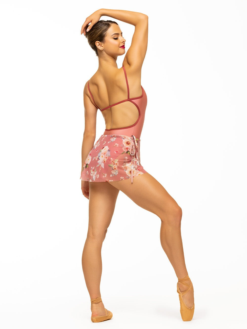 エレベ ダンスウェア ウィーン ショートラップスカート トランクランタナ メッシュ Eleve Dancewear Vienna Short Wrap Skirt Tranquil Lantana Mesh RTW