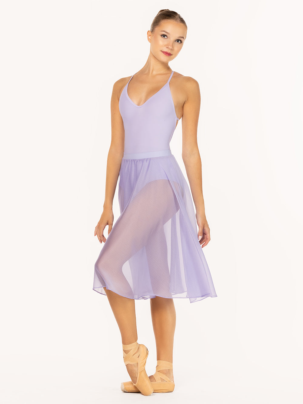 *エレベ ダンスウェア シフォン・リハーサル・スカート Eleve Dancewear Chiffon Rehearsal Skirt Lavender RTW