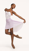 エレベ ダンスウェア ロングハイロースカート Eleve Dancewear Long High-Low Skirt Iced Lilac Mesh RTW
