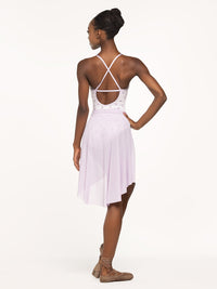 エレベ ダンスウェア ロングハイロースカート Eleve Dancewear Long High-Low Skirt Iced Lilac Mesh RTW