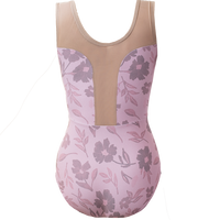 ラッキーレオ ノースリーブレオタード Luckyleo PINK PORCELAIN GARDEN & ALMOND MESH INTRIGUE