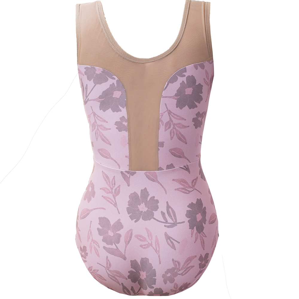 ラッキーレオ ノースリーブレオタード Luckyleo PINK PORCELAIN GARDEN & ALMOND MESH INTRIGUE