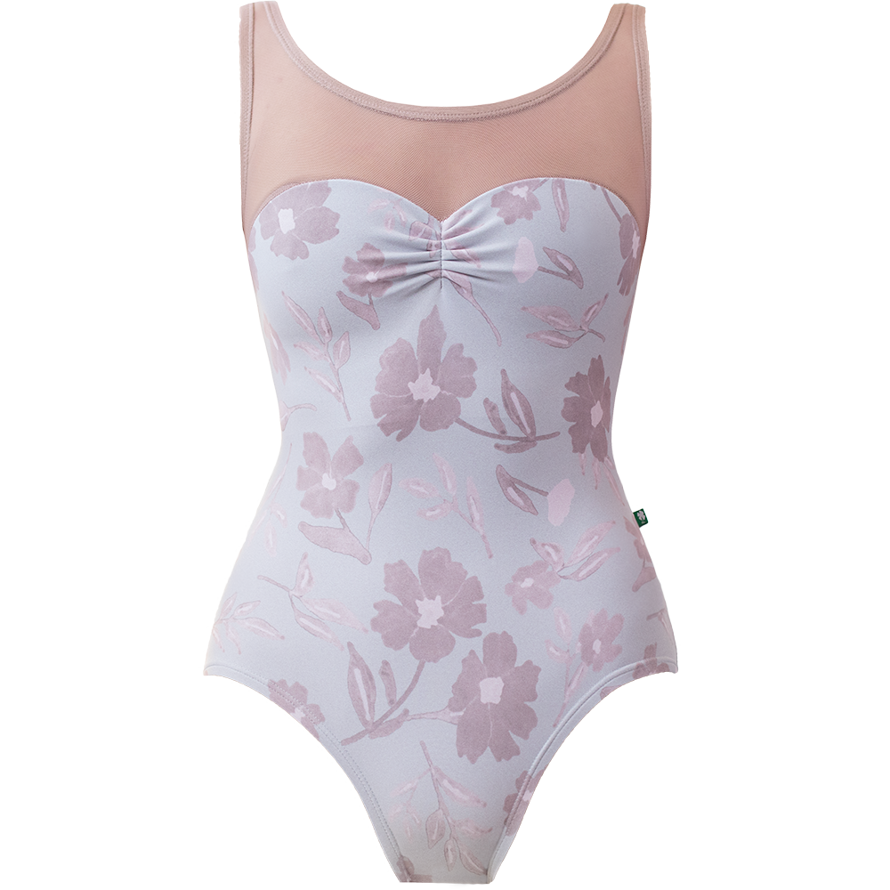 ラッキーレオ タンクレオタード Luckyleo BLUE PORCELAIN GARDEN & DUSTY ROSE MESH ACORN