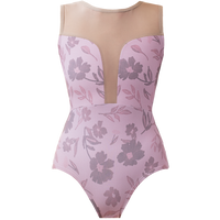 ラッキーレオ ノースリーブレオタード Luckyleo PINK PORCELAIN GARDEN & ALMOND MESH INTRIGUE