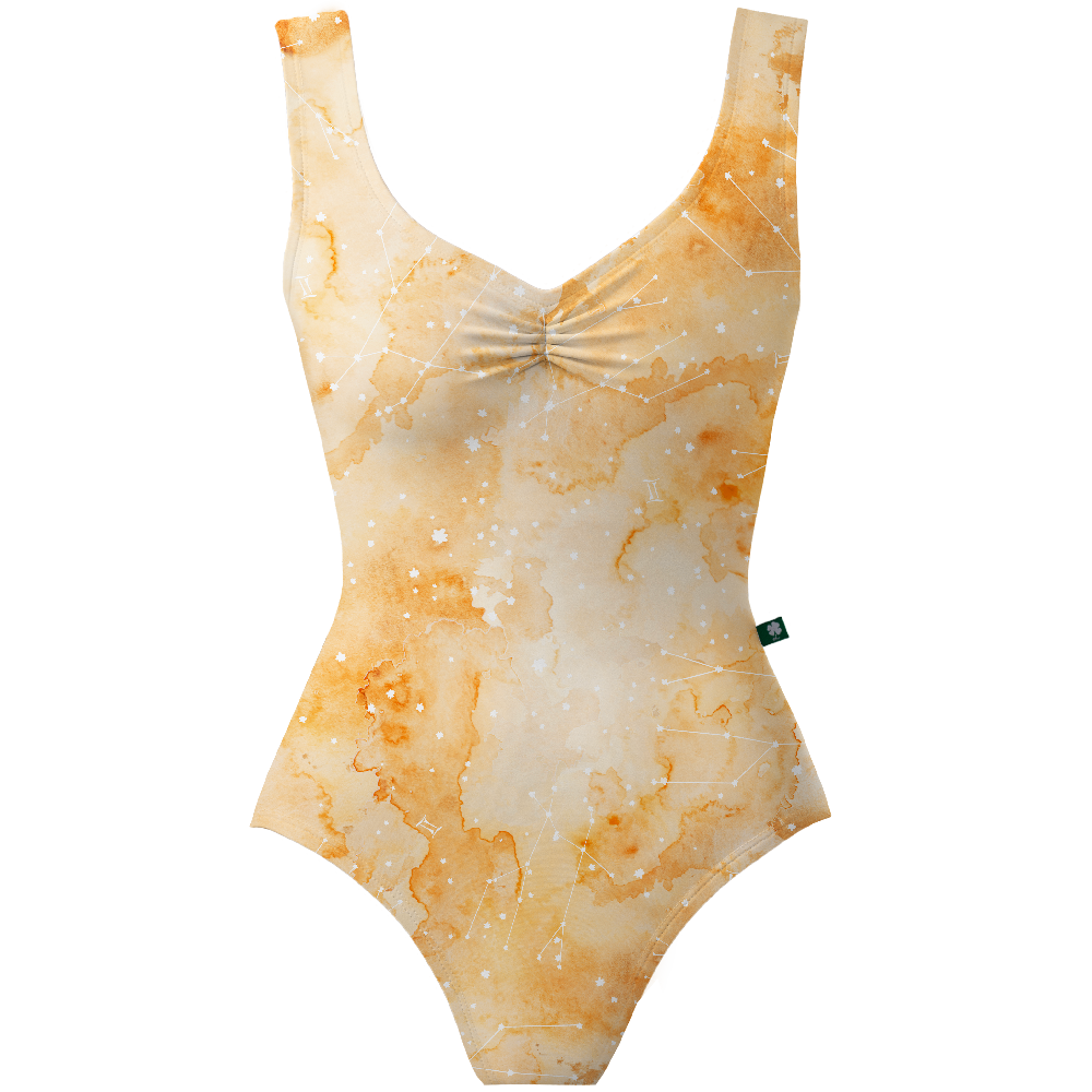 ラッキーレオ タンクレオタード Luckyleo YELLOW GEMINI CONSTELLATION MOON LOW BACK