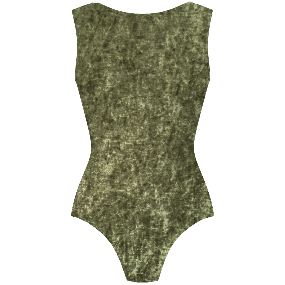 ラッキーレオ ノースリーブレオタード Luckyleo MOSS CRUSHED VELVET ALLURE