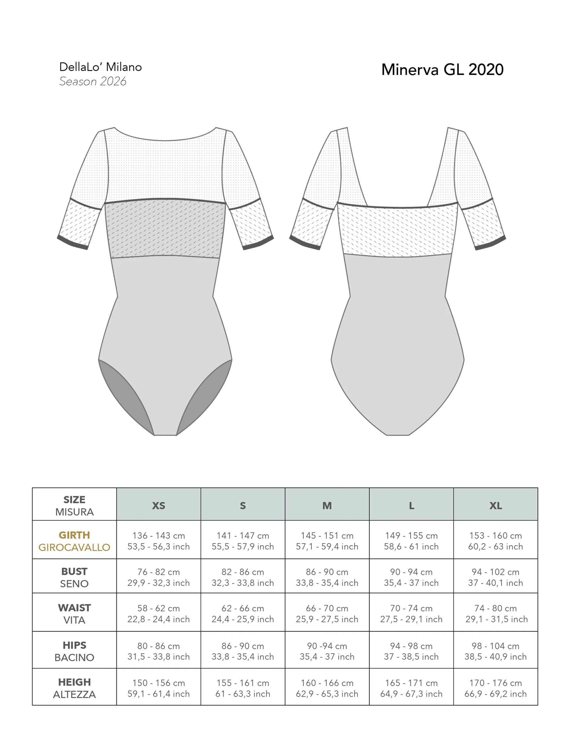 デラロミラノ ミネルヴァ レオタード DellaLo' Milano Minerva GL 2020 - Dance Leotard
