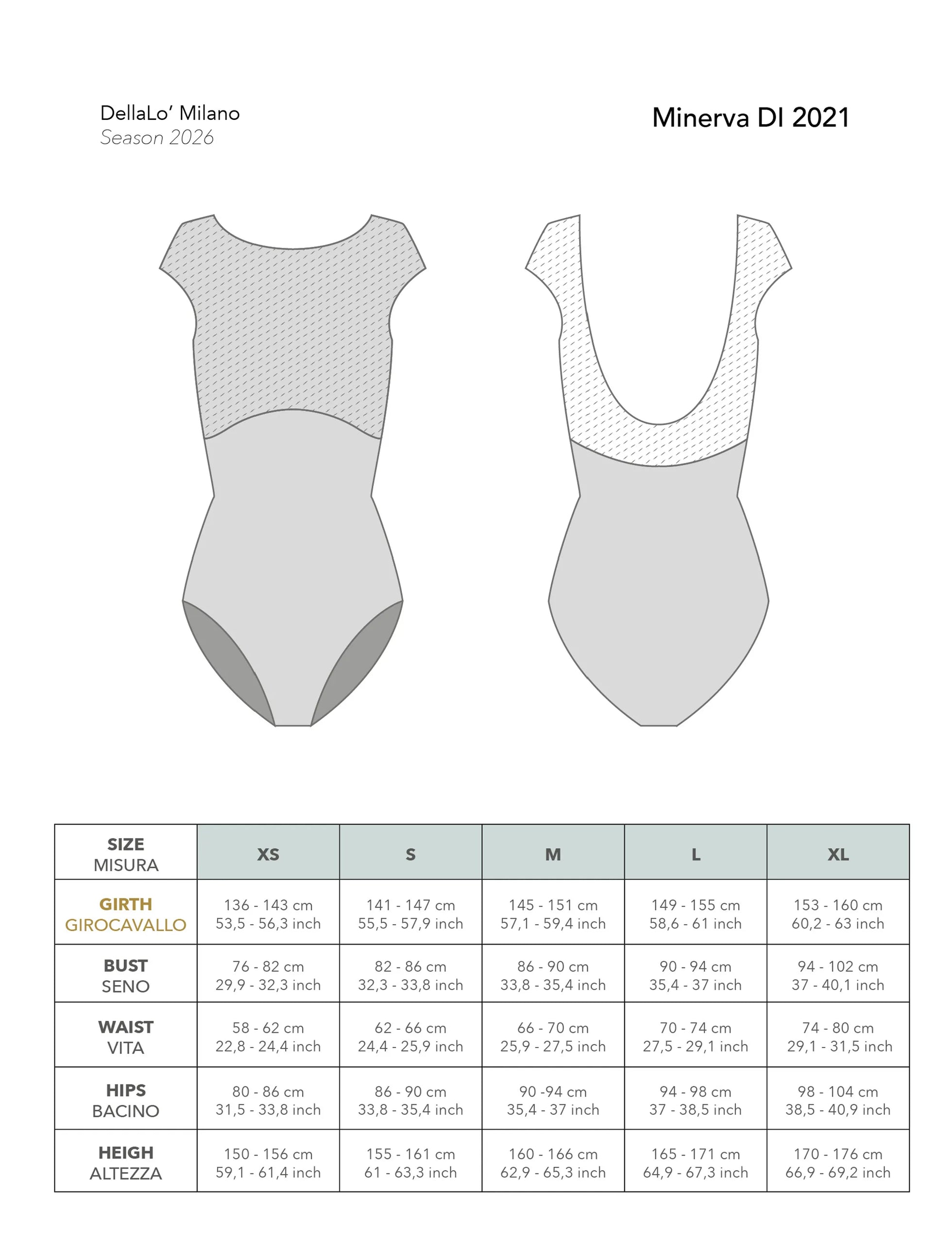 デラロミラノ ミネルヴァ レオタード DellaLo' Milano Minerva DI 2021 - Dance Leotard