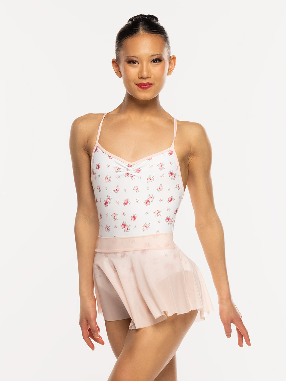 エレベ ダンスウェア ヒップスタースカート パウダーピンクメッシュ Eleve Dancewear Hipster Skirt Powder Pink Mesh RTW
