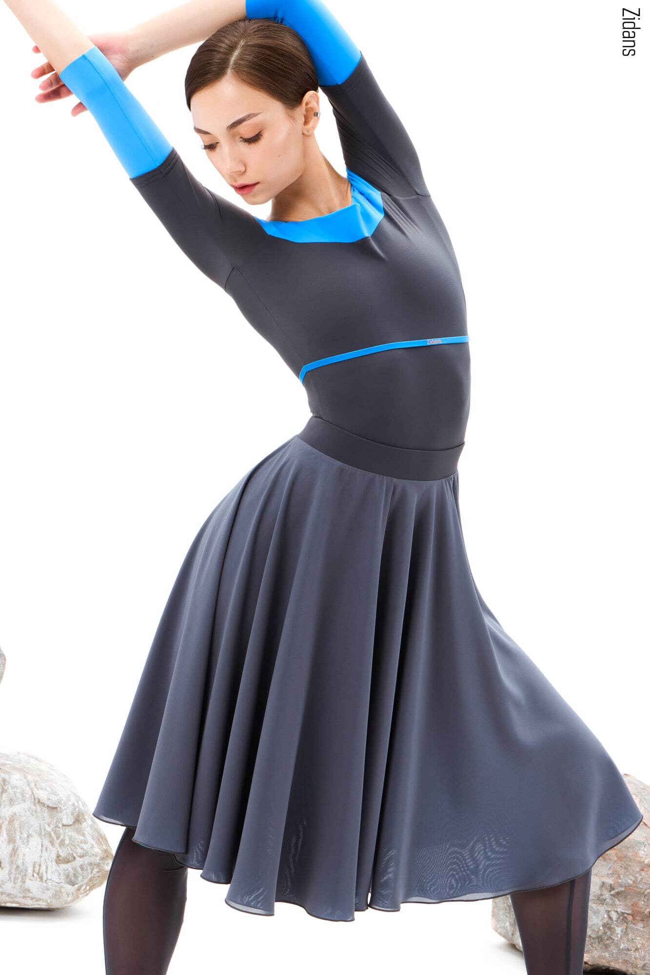 ジダンス リバーシブルリハーサル スカート ZIDANS Two-sided rehearsal skirt rock-sky