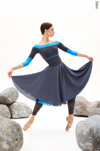 ジダンス リバーシブルリハーサル スカート ZIDANS Two-sided rehearsal skirt rock-sky