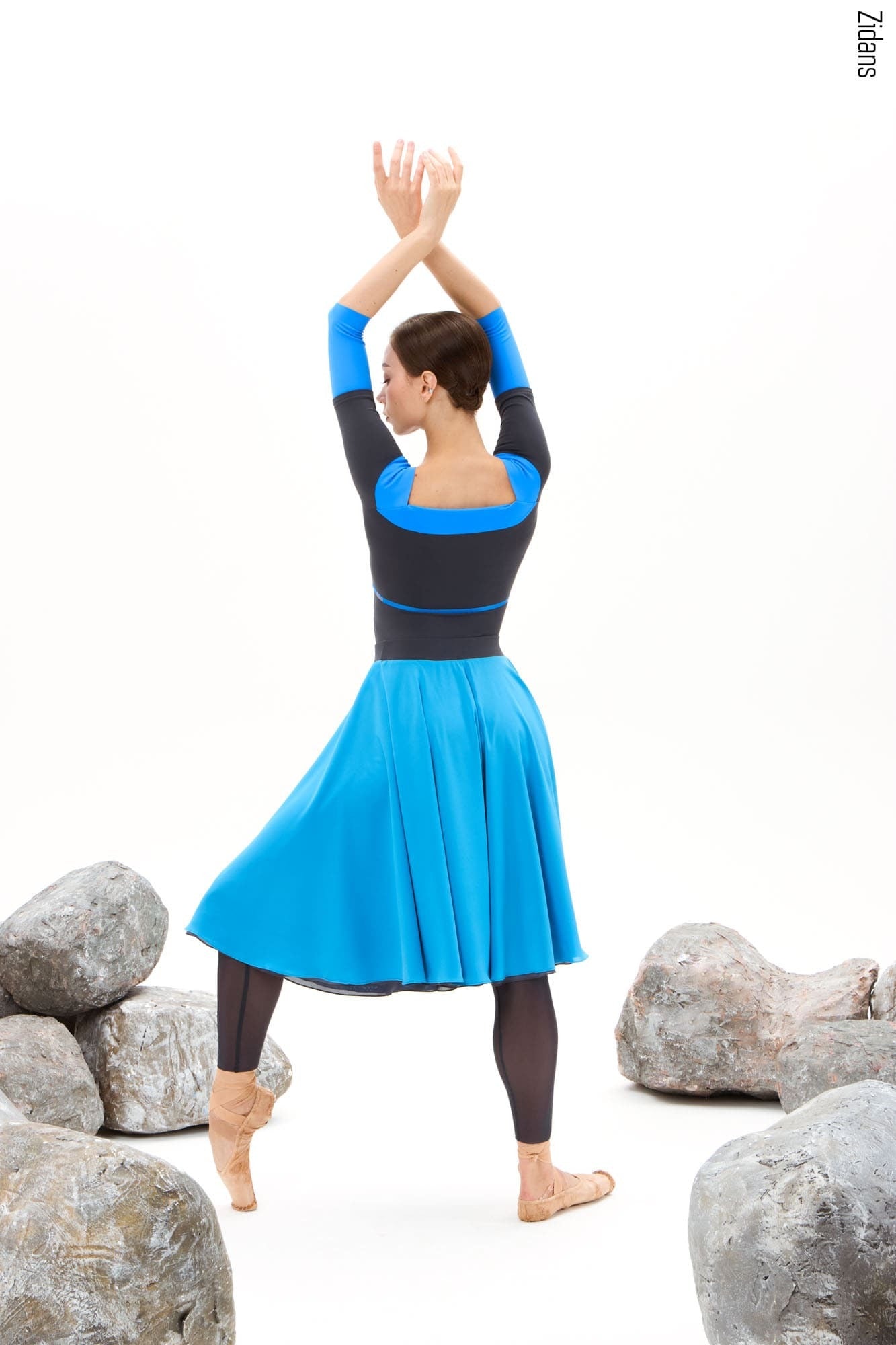ジダンス リバーシブルリハーサル スカート ZIDANS Two-sided rehearsal skirt rock-sky