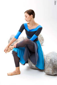 ジダンス リバーシブルリハーサル スカート ZIDANS Two-sided rehearsal skirt rock-sky