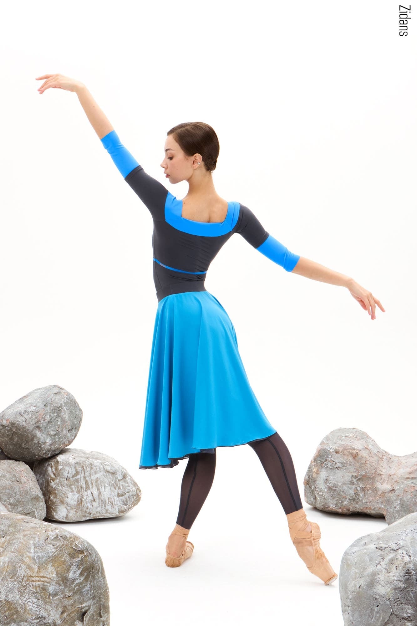 ジダンス リバーシブルリハーサル スカート ZIDANS Two-sided rehearsal skirt rock-sky