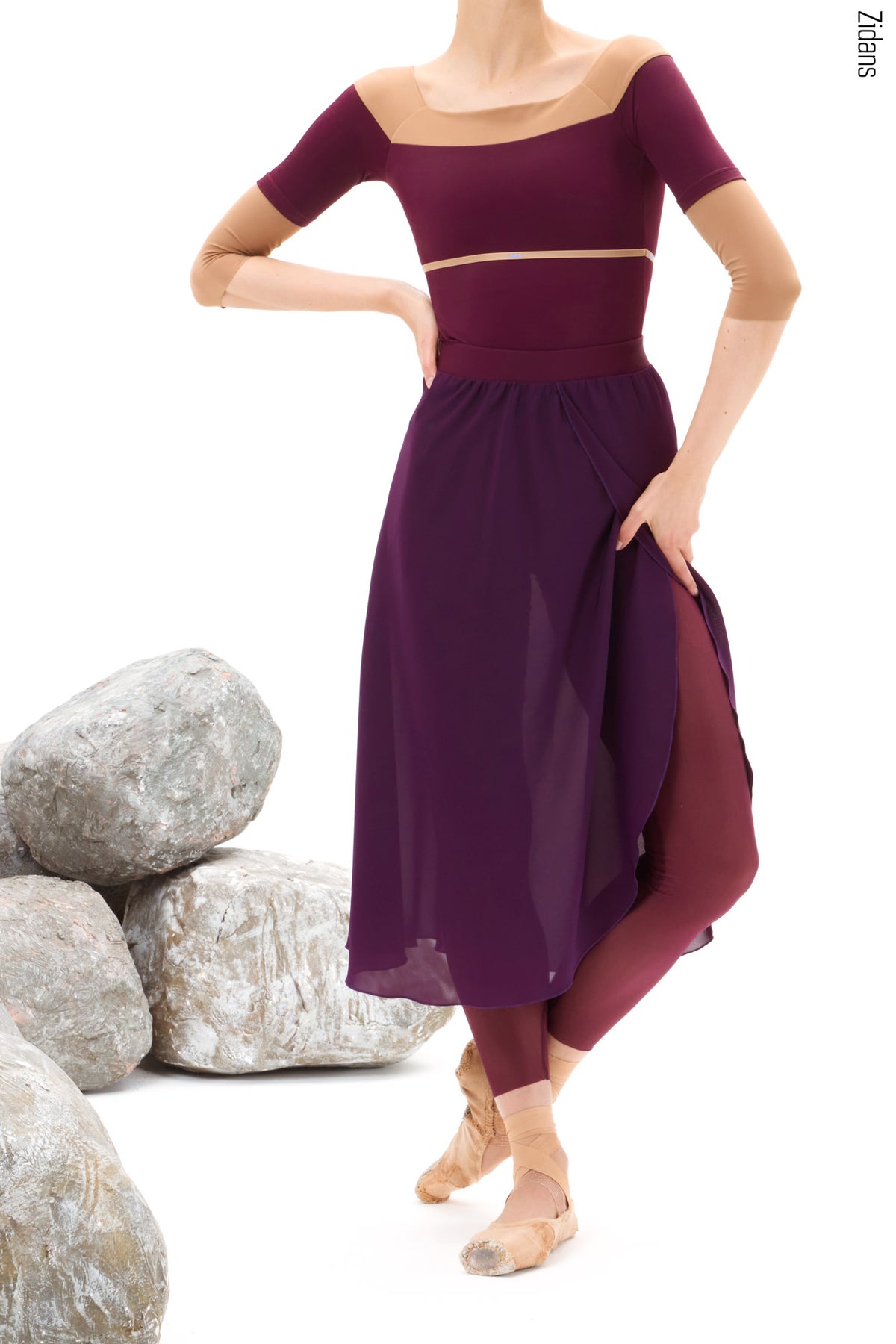 ジダンス ウエスト 付き 巻きスカート ZIDANS Wrap Skirt with Elastic Waist Fig