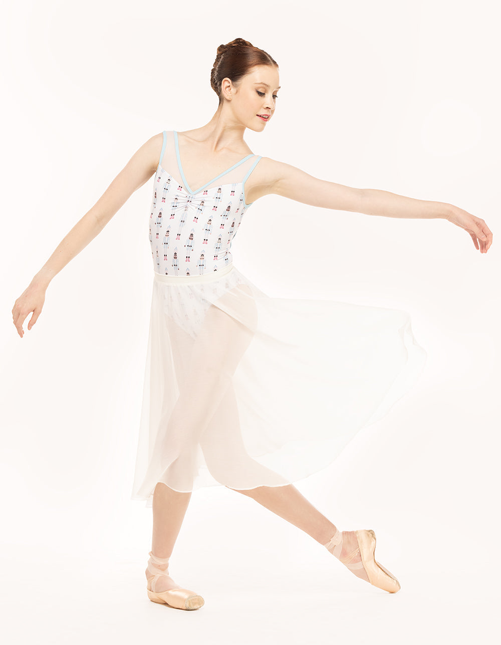 エレベ ダンスウェア シフォン・リハーサル・スカート Eleve Dancewear Chiffon Rehearsal Skirt Stage White RTW