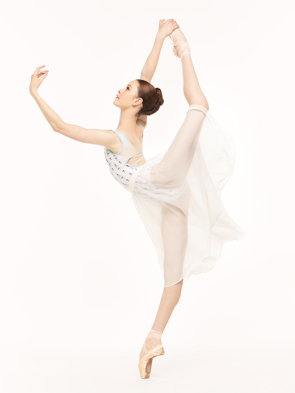 エレベ ダンスウェア シフォン・リハーサル・スカート Eleve Dancewear Chiffon Rehearsal Skirt Stage White RTW