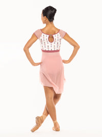 *エレベ ダンスウェア ミッドハイロースカート Eleve Dancewear Mid High-Low Skirt Rose Mesh RTW