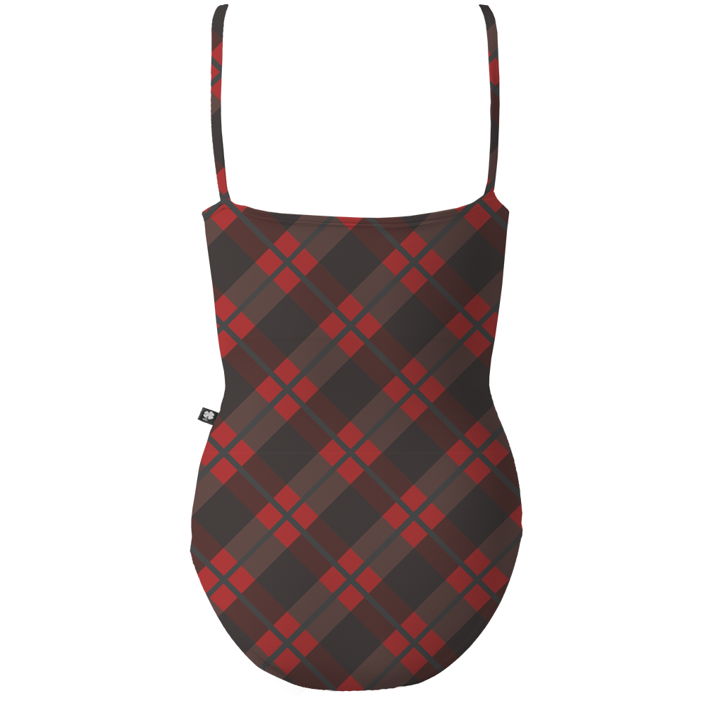 ラッキーレオ キャミソールレオタード Luckyleo CHERRY PAJAMA PLAID HARMONY SCOOP