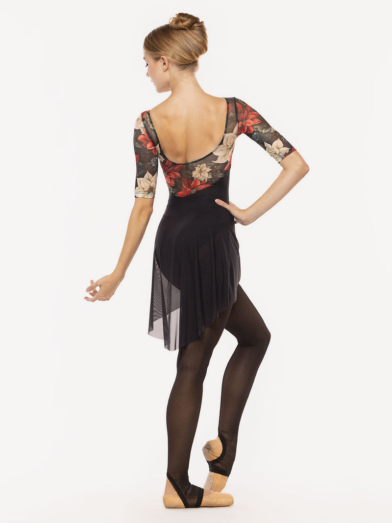 エレベ ダンスウェア スティラップバックシームタイツ ブラックメッシュ Eleve Dancewear Stirrup Back Seam Tights Black Mesh RTW