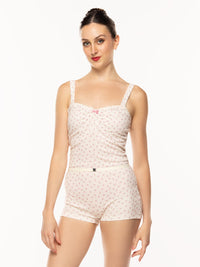 エレベ ダンスウェア Eleve Dancewear Deven Biketard Knit Cream Pointelle RTW