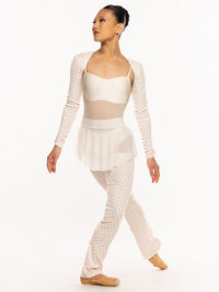 エレベダンスウェア ロングレッグウォーマー Eleve Dancewear Thigh High Leg Warmers Knit Cream Pointelle RTW