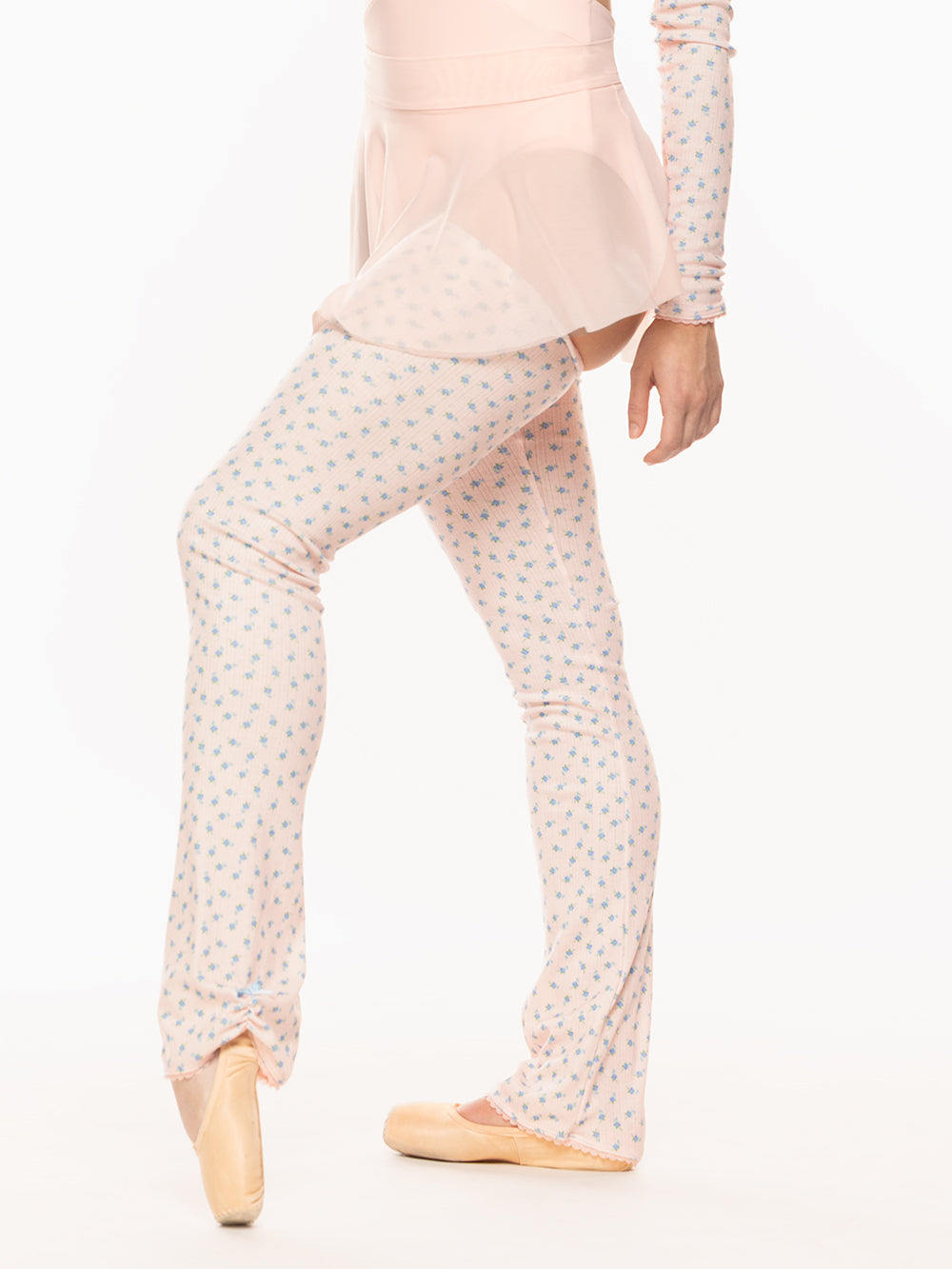 エレベダンスウェア ロングレッグウォーマー Eleve Dancewear Thigh High Leg Warmers Knit Light Pink Pointelle RTW
