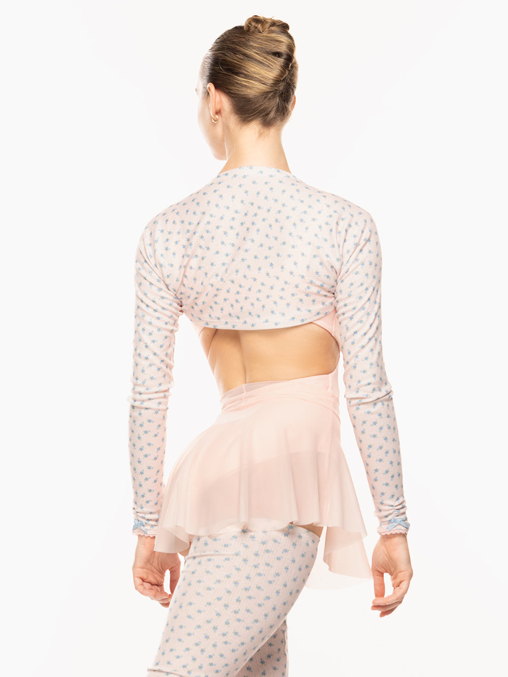 エレベ ダンスウェア シュラグ Eleve Dancewear Shrug Knit Light Pink Pointelle RTW