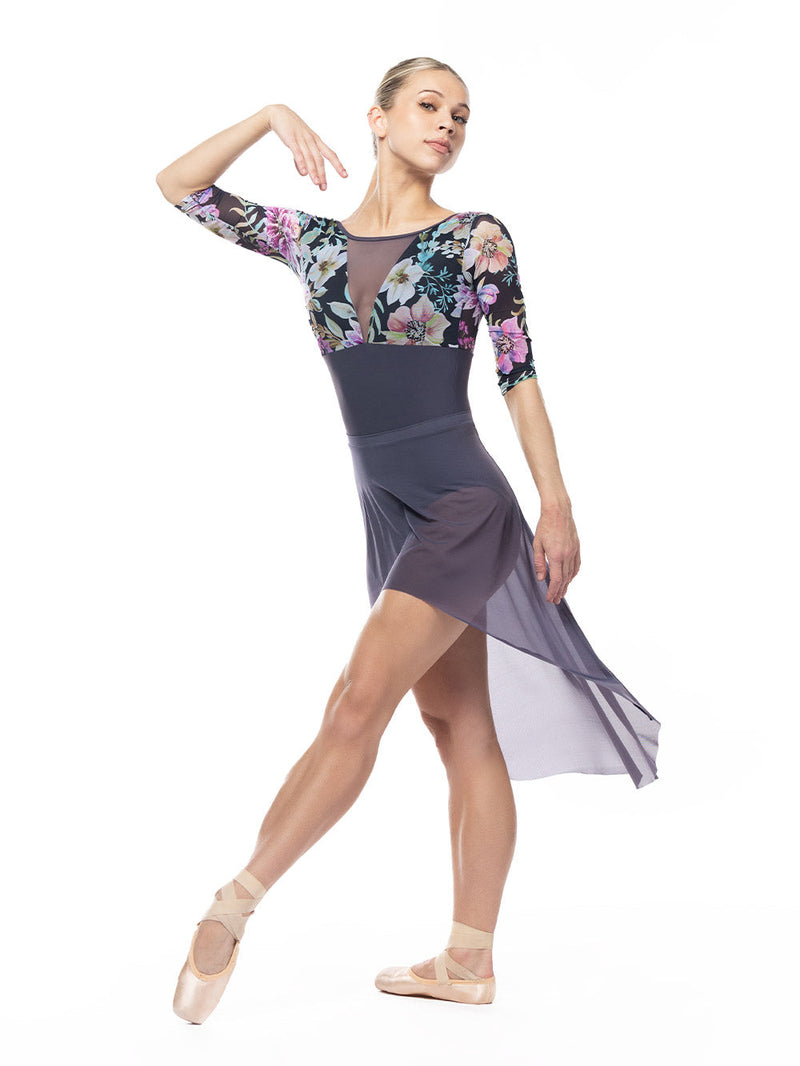 *エレベダンスウェア ピーコックスカート Eleve Dancewear Peacock Skirt Plum Mesh RTW