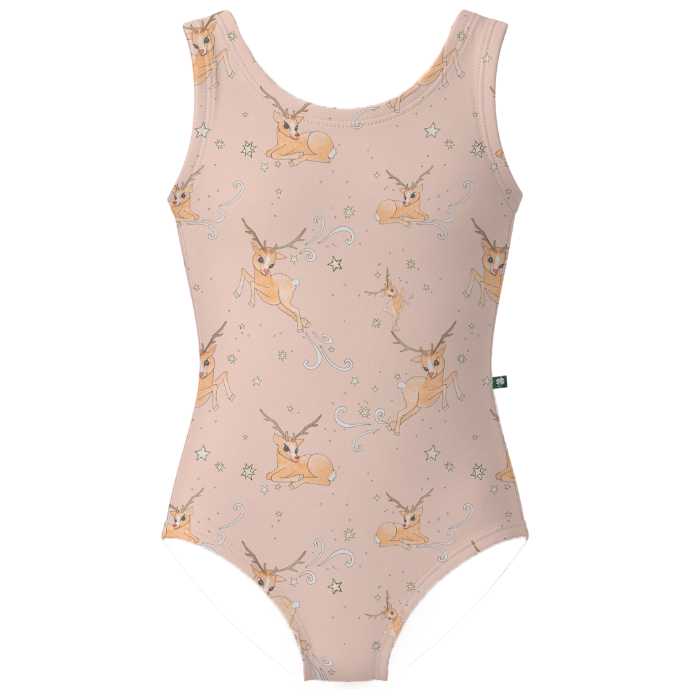 ラッキーレオ Luckyleo Dusty Rose Rudolph Kids Crescent Leotard
