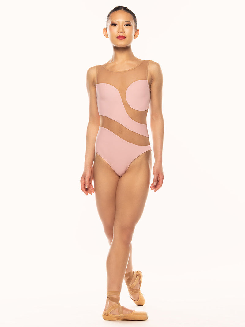 エレベ ダンスウェア レオタード Eleve Dancewear Lunata Leotard Rose Latte Mesh RTW