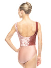 エレベダンスウェア アリ・レオタード ローズウォーター サンドストーン クラッシュド・ベルベット Eleve Dancewear Ali Leotard Rosewater Sandstone Crushed Velvet RTW