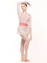 エレベ ダンスウェア クロップトップ Eleve Dancewear Raglan Crop Top Miniflora Mesh RTW