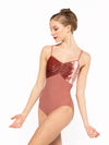 *エレベ ダンスウェア マッケンジー レオタード サンドストーン クラッシュド・ベルベット Eleve Dancewear Mackenzie Leotard Sandstone Crushed Velvet RTW