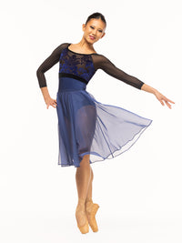 *エレベ ダンスウェア シフォン・リハーサル・スカート Eleve Dancewear Chiffon Rehearsal Skirt Sapphire RTW
