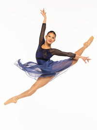 *エレベ ダンスウェア シフォン・リハーサル・スカート Eleve Dancewear Chiffon Rehearsal Skirt Sapphire RTW