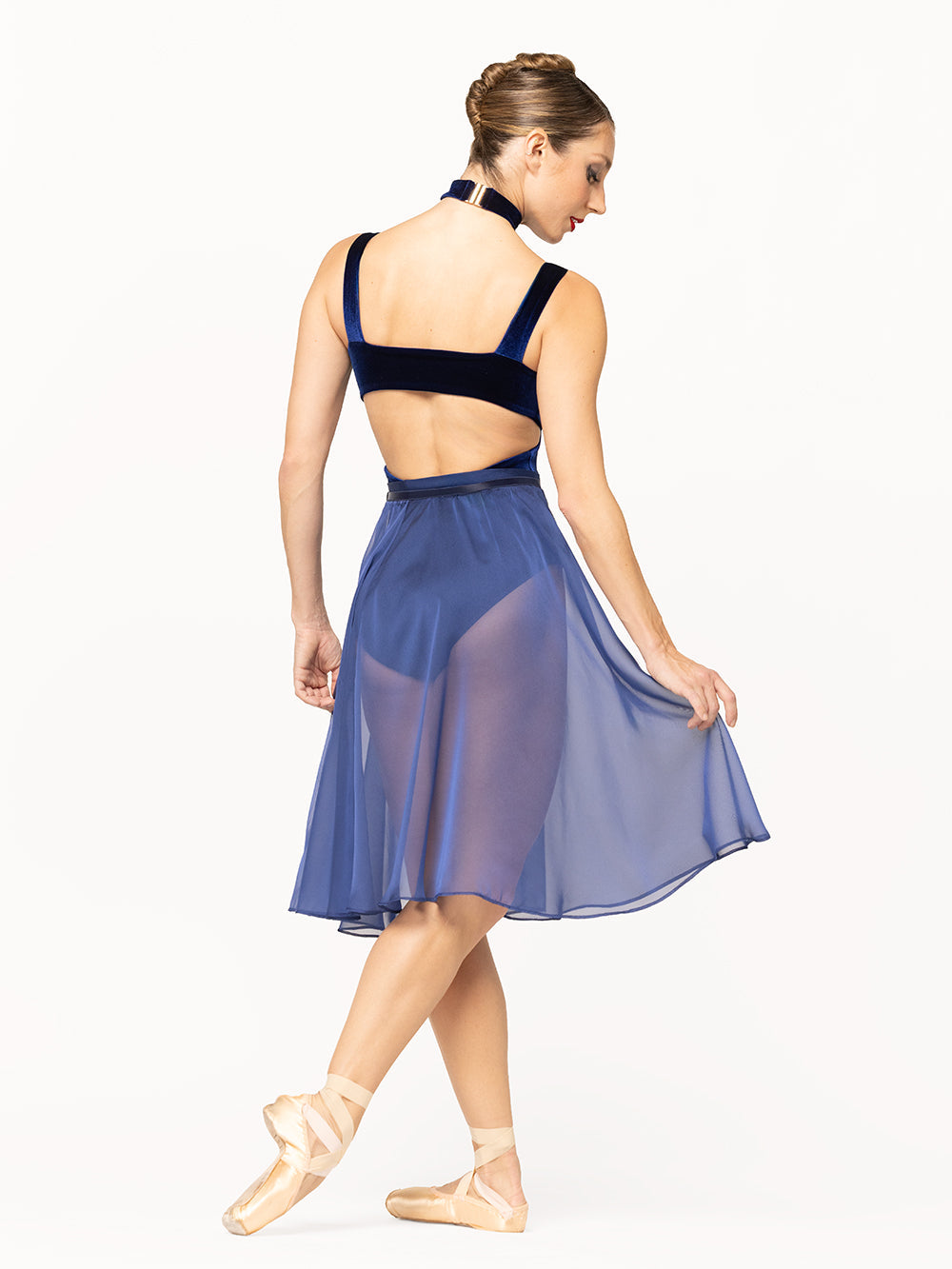 *エレベ ダンスウェア シフォン・リハーサル・スカート Eleve Dancewear Chiffon Rehearsal Skirt Sapphire RTW